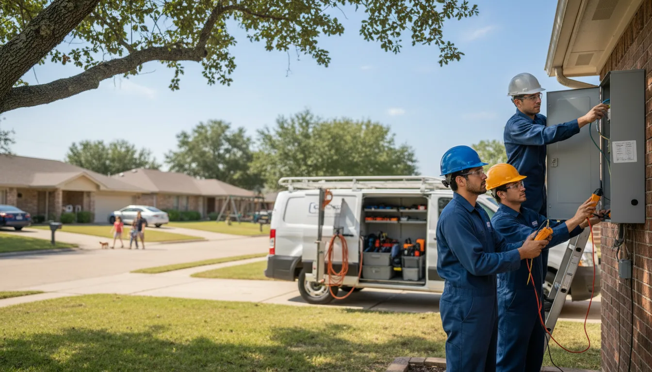 Certified electrician providing emergency electrical services in Kellnersville, WI